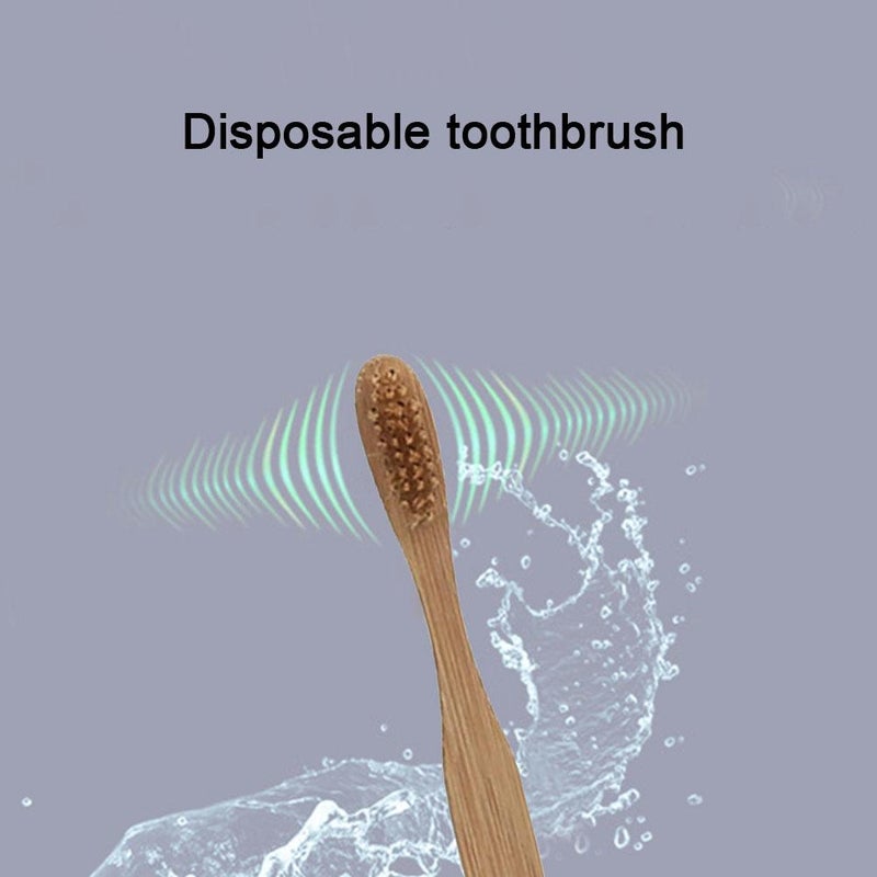 Boar Bristle Toothbrush, Bamboo Toothbrushes, Disposable Bamboo Brush with Biode-gradable Natural Bam-boo Handle for Gentle Cleaning, EcoFriendly Oral Care, Zero Waste Lifestyle (1 Pcs) - Image 3